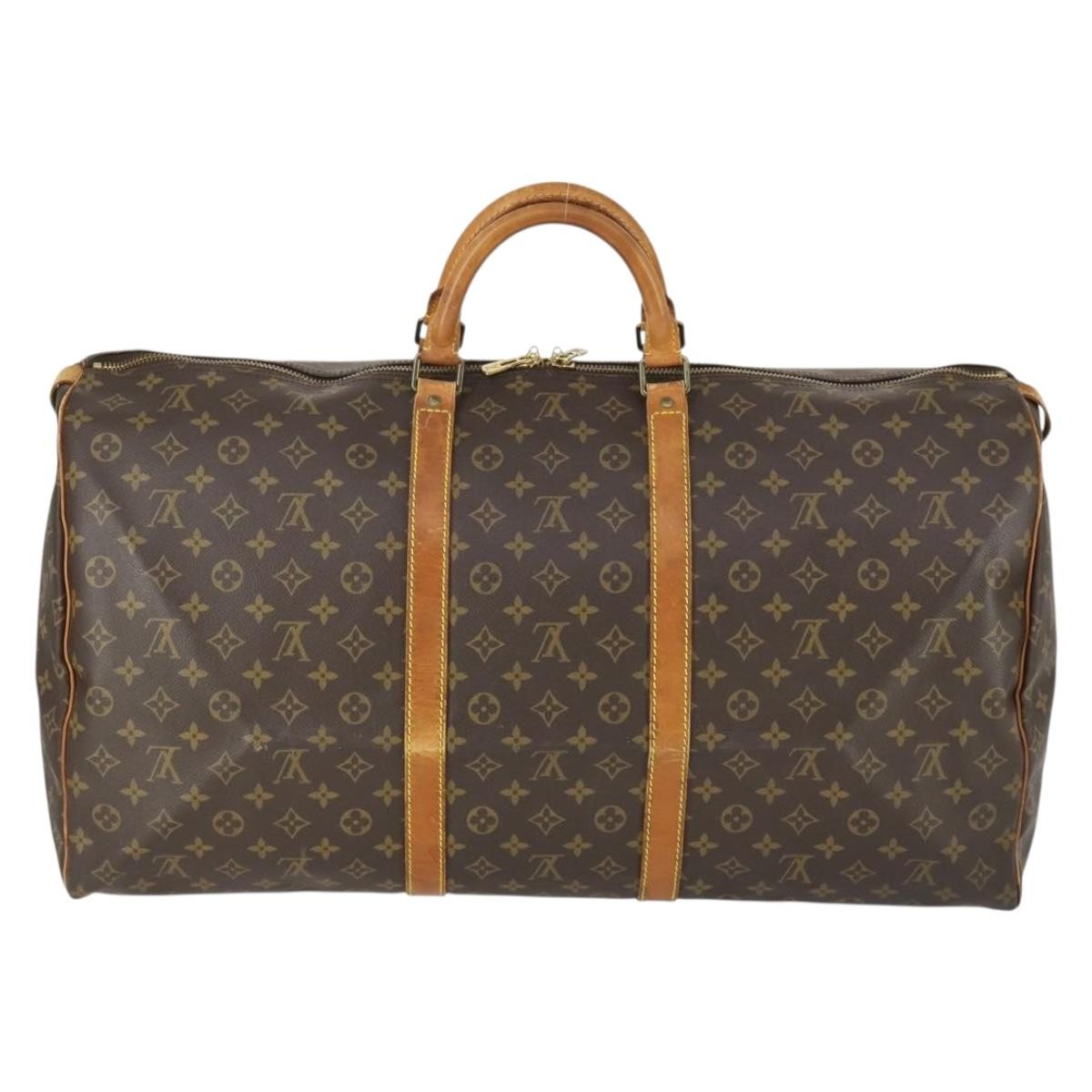 Louis Vuitton Keepall Bag Monogram Canvas Brown Canvas Travel Bag Bag (Authentic Pre-Loved)
