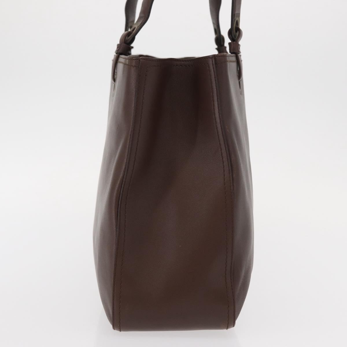 Salvatore Ferragamo Gancini Tote Leather Brown Leather Tote Bag Bag (Authentic Pre-Loved)