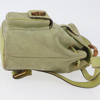 Gucci Gucci Bamboo Backpack Daim Green Suede Backpack Bag (Authentic Pre-Loved)