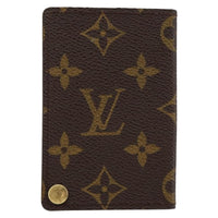 Louis Vuitton Porte Cartes Pression Card Case Monogram Canvas Brown Canvas Card Holders Accessory (Pre-Loved)