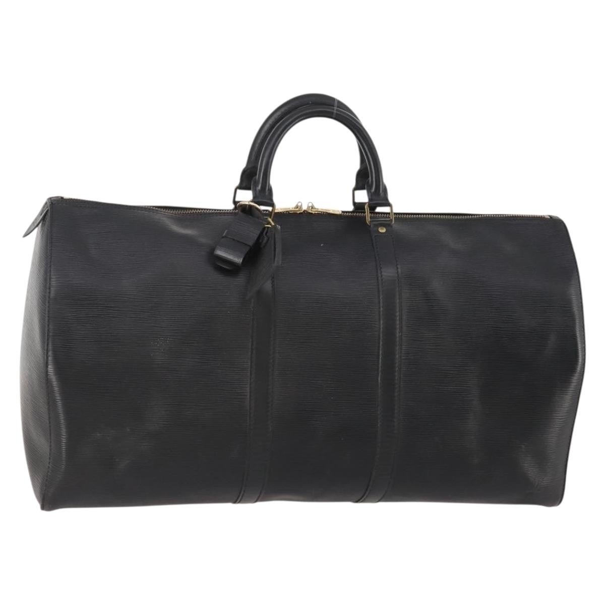 Louis Vuitton Keepall Bag Epi Leather Black Leather Travel Bag Bag (Pre-Loved)