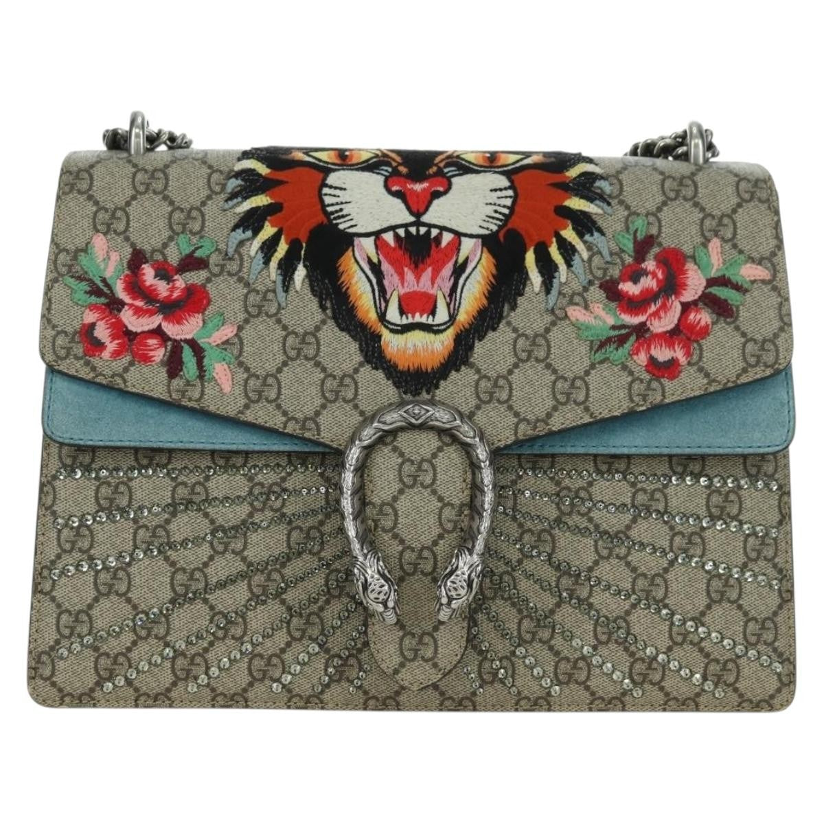 Gucci Zip Top Messenger Bag Gg Coated Canvas Beige Leather Handbag (Pre-Loved)