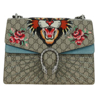 Gucci Zip Top Messenger Bag Gg Coated Canvas Beige Leather Handbag (Pre-Loved)