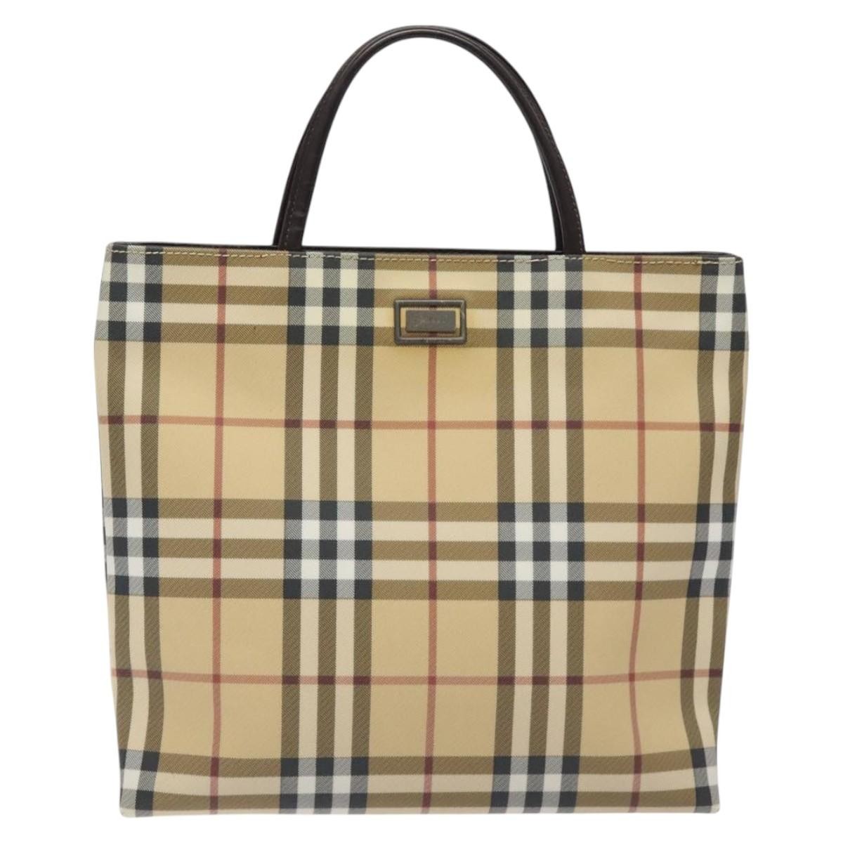 Burberry Nova Check Tote Canvas Check Pattern Beige Canvas Tote Bag Bag (Authentic Pre-Loved)
