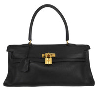 Hermes Shoulder Kelly Bag Togo Black Leather Handbag (Authentic Pre-Loved)