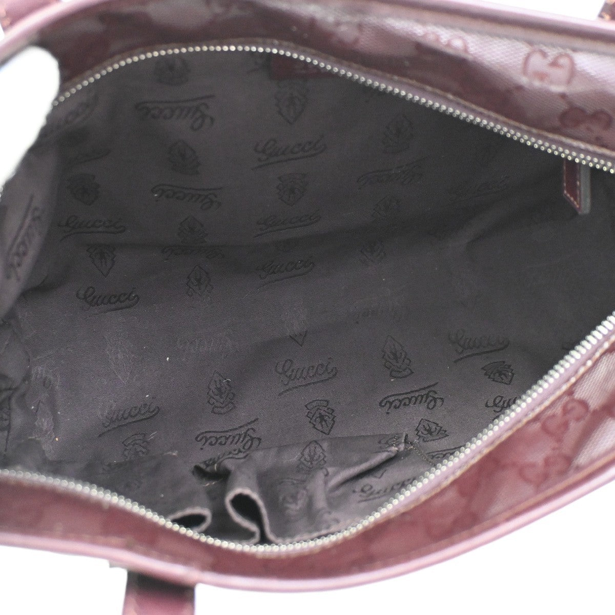 Gucci Plus Tote Gg Imprime Burgundy Pvc Shoulder Bag Bag (Pre-Loved)