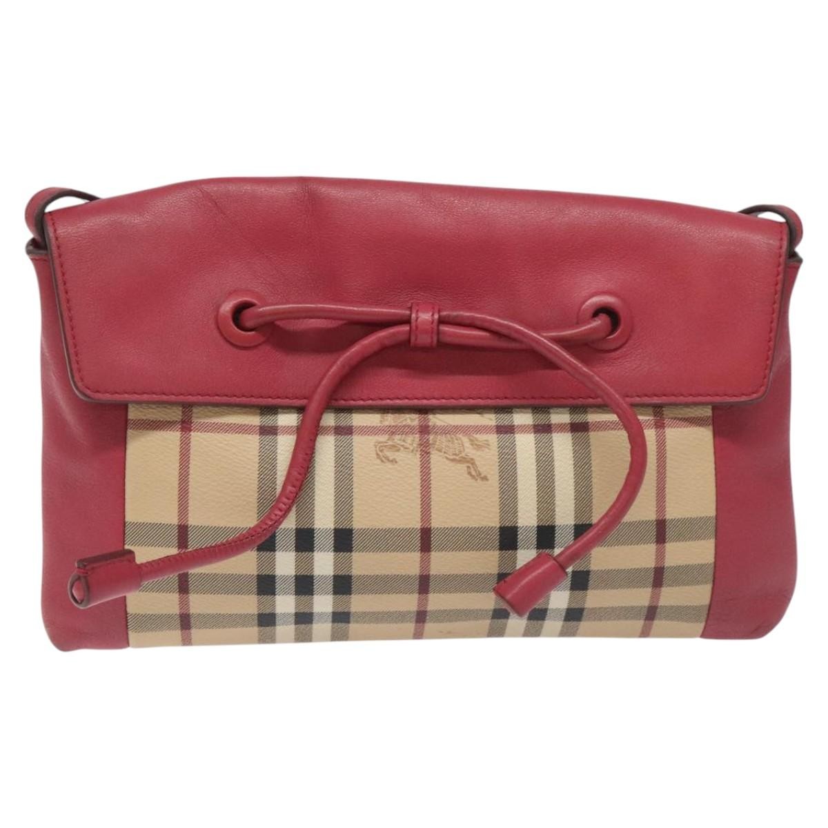Burberry Nova Check Shoulder Bag Canvas And Leather Beige Pvc Shoulder Bag Bag (Pre-Loved)