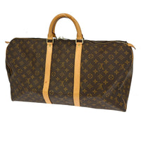 Louis Vuitton Keepall Bag Monogram Canvas Brown Canvas Travel Bag Bag (Authentic Pre-Loved)