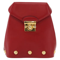 Salvatore Ferragamo Vintage Backpack Leather Red Leather Backpack Bag (Authentic Pre-Loved)