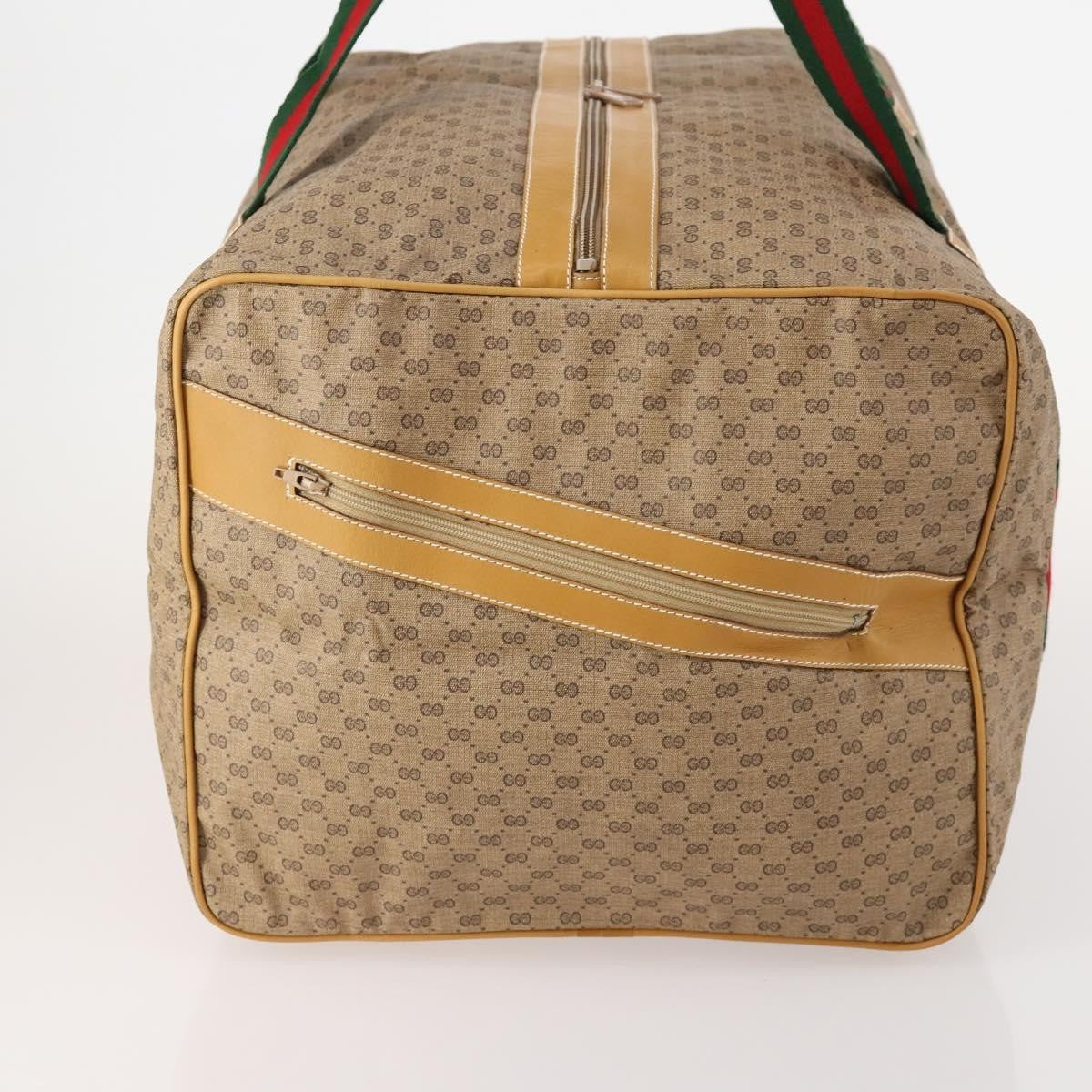 Gucci Web Trim Weekend Duffle Bag Gg Coated Canvas Beige Canvas Travel Bag Bag (Authentic Pre-Loved)