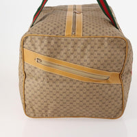 Gucci Web Trim Weekend Duffle Bag Gg Coated Canvas Beige Canvas Travel Bag Bag (Authentic Pre-Loved)