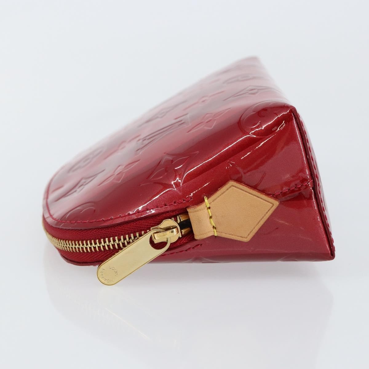 Louis Vuitton Cosmetic Pouch Limited Edition Monogram Vernis Rayures Red Patent_Leather Bag (Authentic Pre-Loved)
