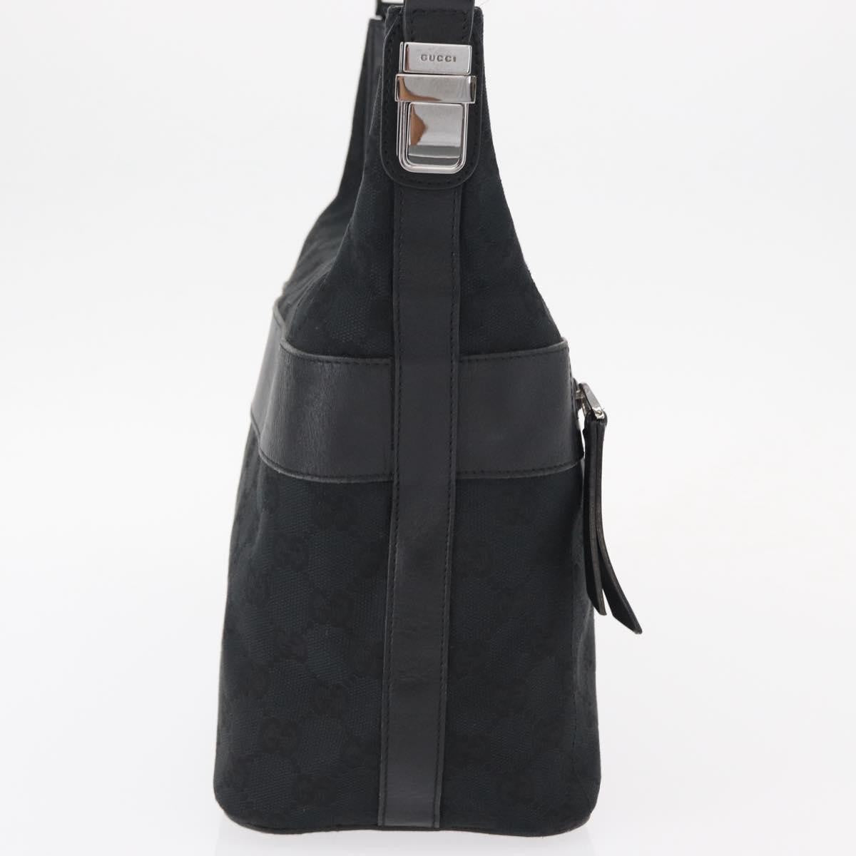 Gucci Vintage Shoulder Bag Gg Canvas And Leather Black Canvas Shoulder Bag Bag (Authentic Pre-Loved)