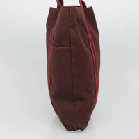 Hermes Fourre-Tout Herline Canvas Burgundy Canvas Tote Bag Bag (Pre-Loved)