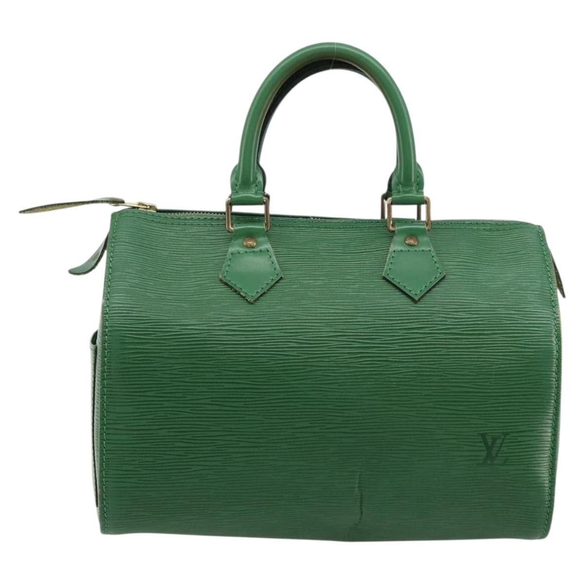 バッグ Louis Vuitton Epi Speedy Green Louis Vuitton Speedy Handbag Epi Leather Green Leather Handbag