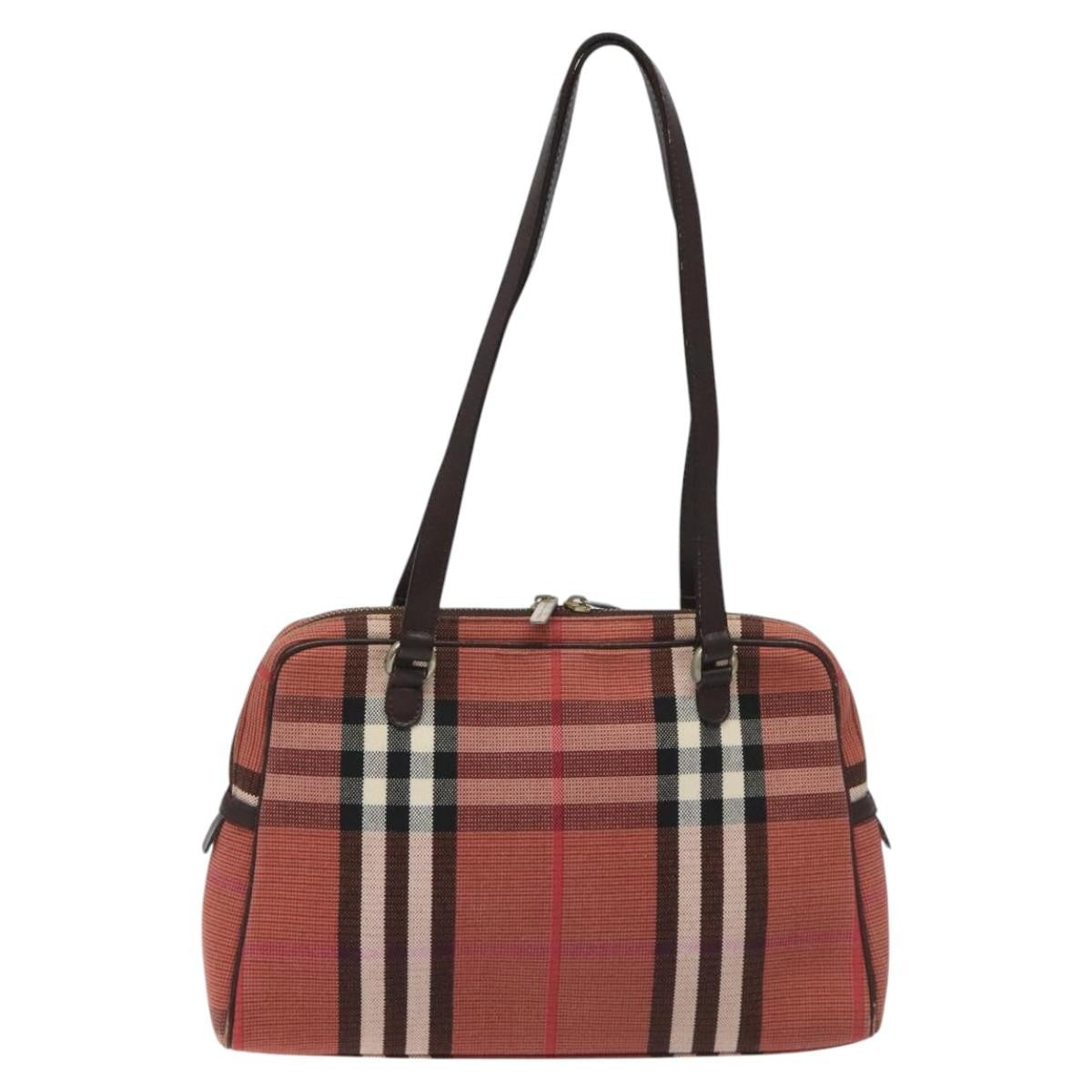 Burberry Nova Check Shoulder Bag Canvas Red Canvas Shoulder Bag Bag (Authentic Pre-Loved)