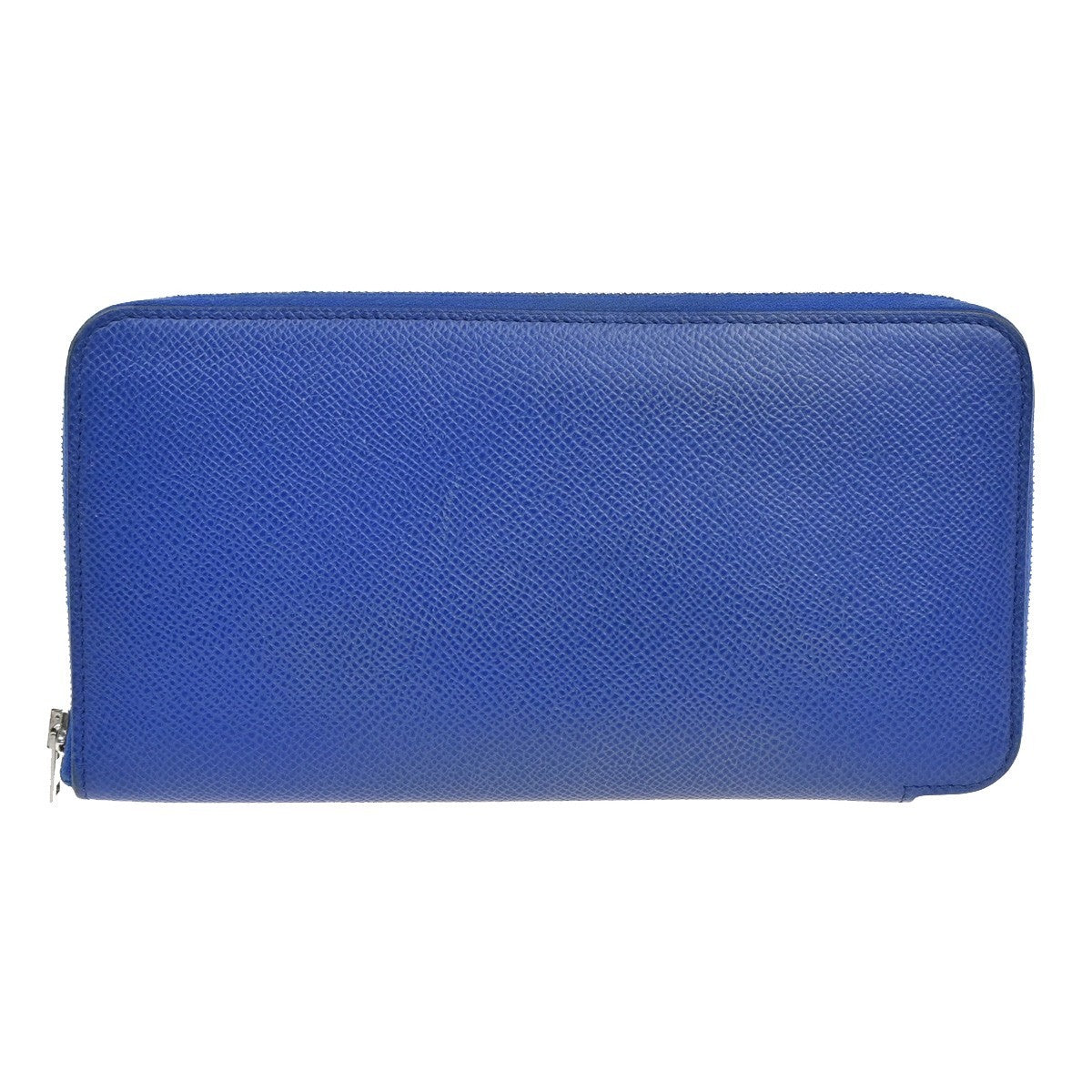Hermes Azap Zip Around Wallet Silk'in Epsom Blue Leather Wallets Accessory (Authentic Pre-Loved)