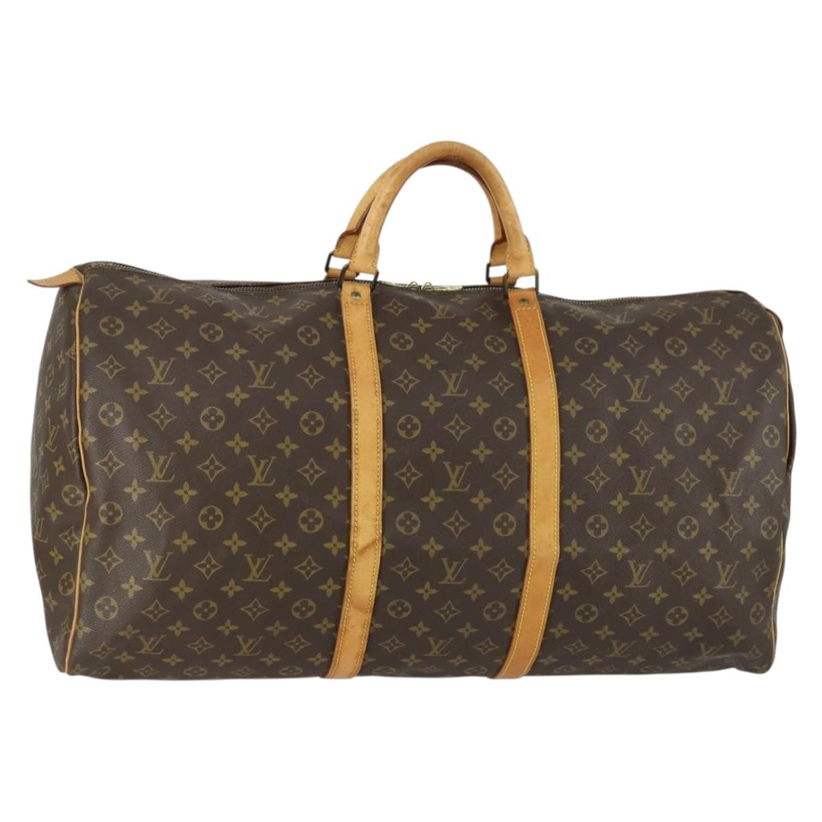 Louis Vuitton Keepall Bag Monogram Canvas Brown Canvas Travel Bag Bag (Authentic Pre-Loved)