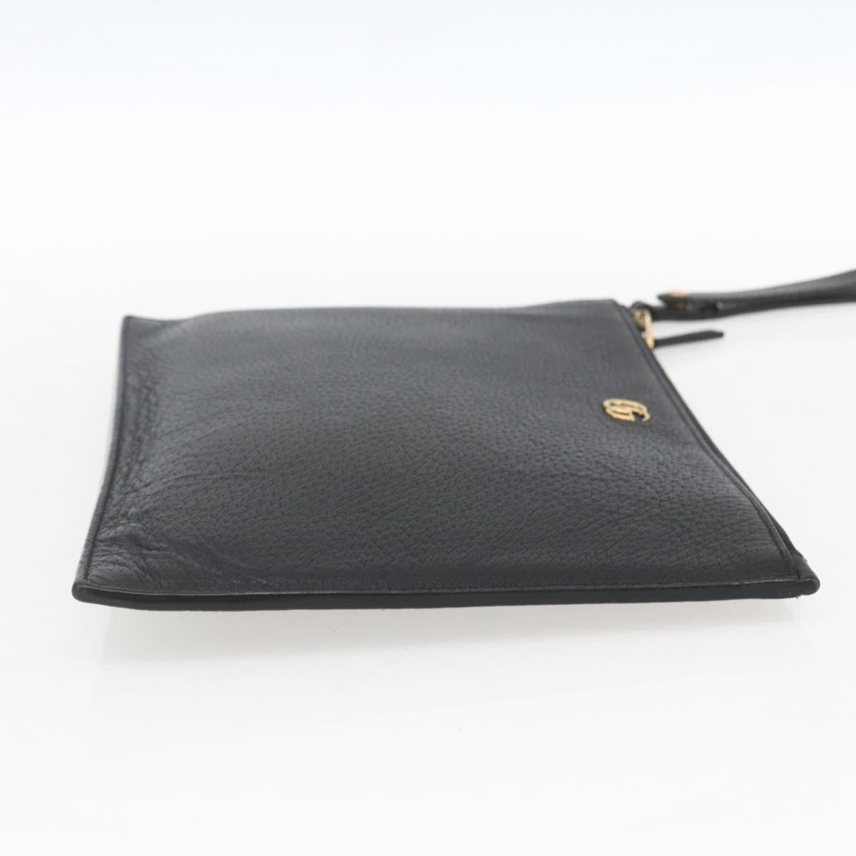 Gucci Gg Marmont Pouch Leather Black Leather Clutche & Pouche Bag (Authentic Pre-Loved)