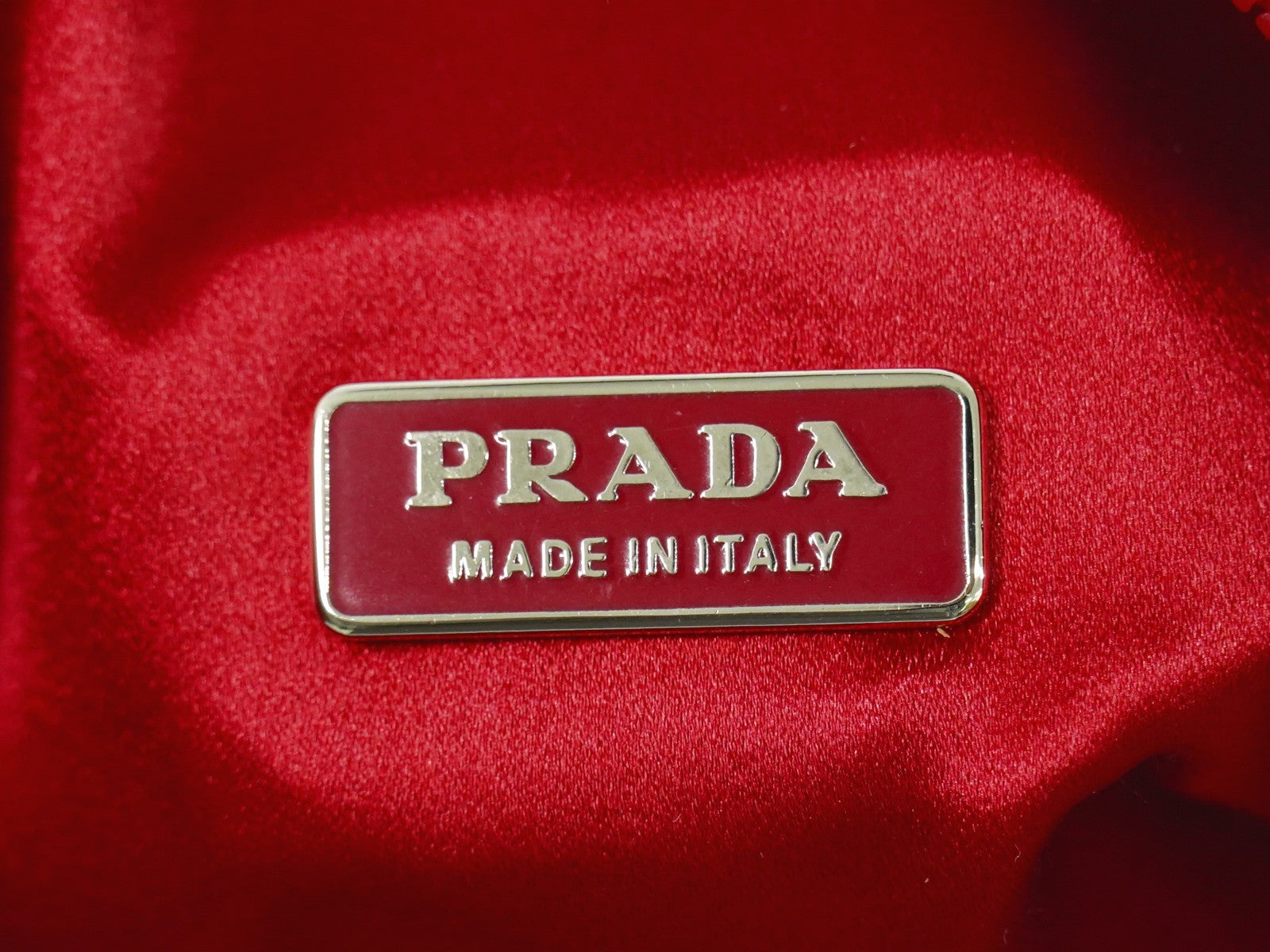 Prada Zip Around Toiletry Bag Silk Red Satin Clutche & Pouche Bag (Authentic Pre-Loved)