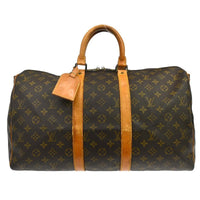 Louis Vuitton Keepall Bandouliere Bag Monogram Canvas Brown Canvas Travel Bag Bag (Authentic Pre-Loved)