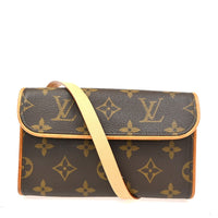 Louis Vuitton Florentine Waist Bag Monogram Canvas Brown Canvas Clutche & Pouche Bag (Authentic Pre-Loved)