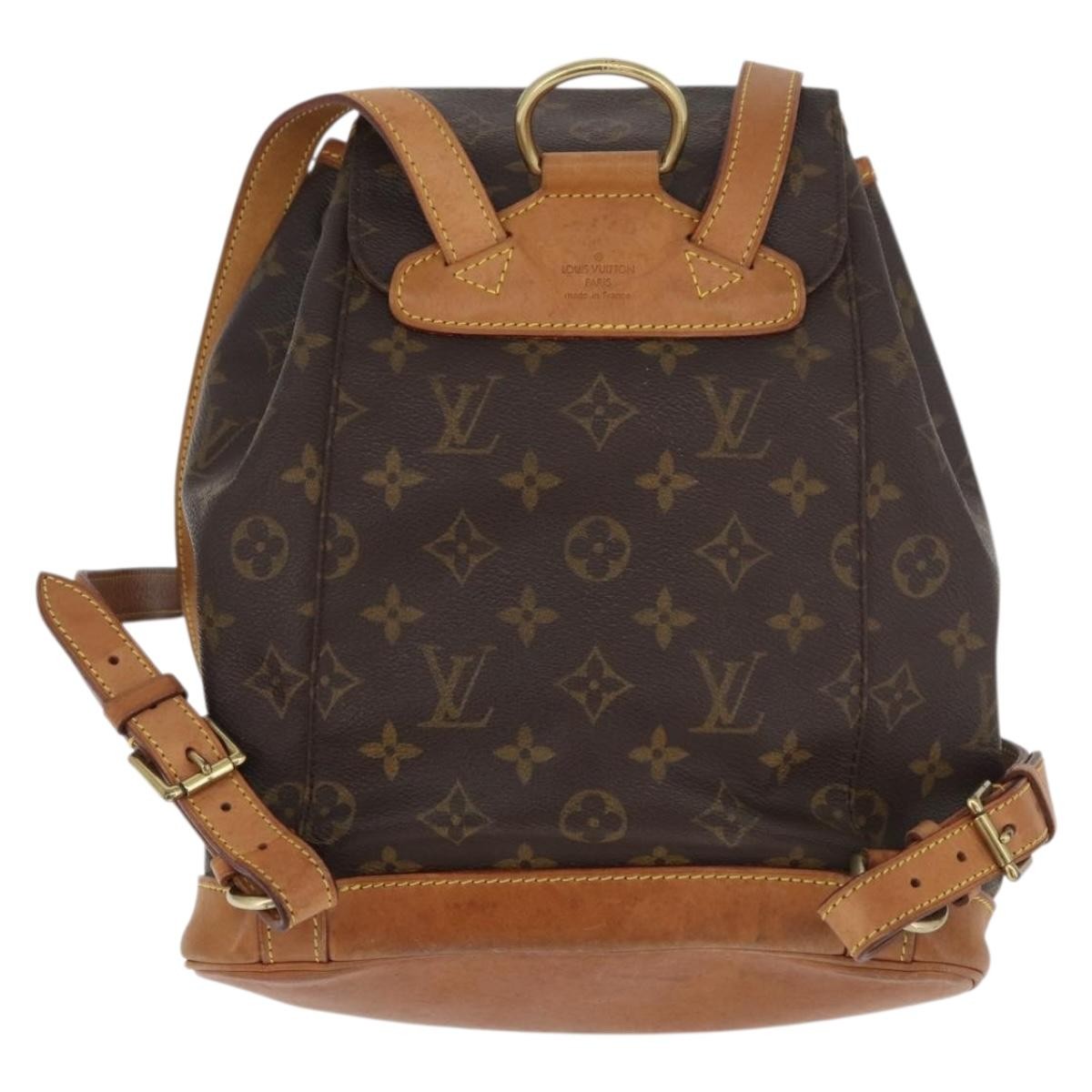 canvas louis vuitton backpack women Louis Vuitton Vintage Montsouris Backpack Monogram Canvas Brown Canvas – Bluefly