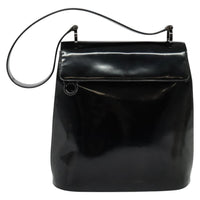 Salvatore Ferragamo Gancini Shoulder Bag Patent Leather Black Patent_Leather Shoulder Bag Bag (Authentic Pre-Loved)