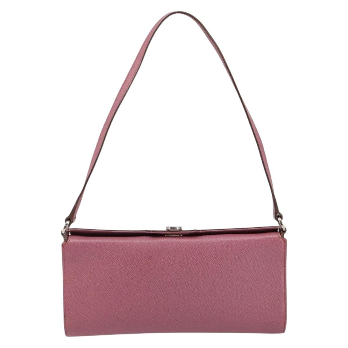 Salvatore Ferragamo Gancini Pouch Leather Pink Leather Clutche & Pouche Bag (Authentic Pre-Loved)