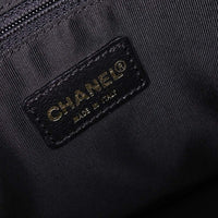 Chanel Chocolate Bar Cc Tote Quilted Leather Black Leather Tote Bag Bag (Authentic Pre-Loved)