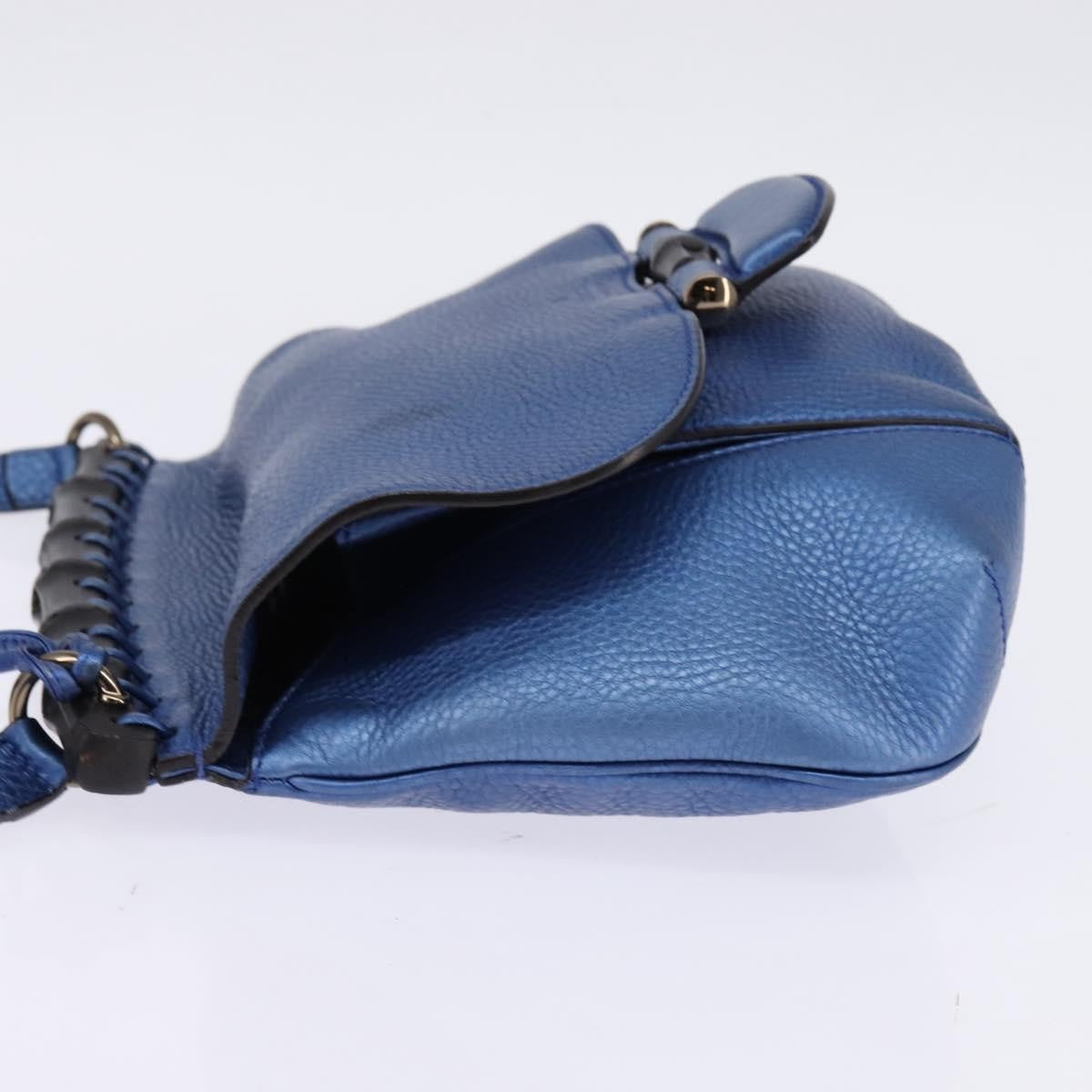 Gucci Nouveau Fringe Crossbody Bag Leather Blue Leather Shoulder Bag Bag (Pre-Loved)