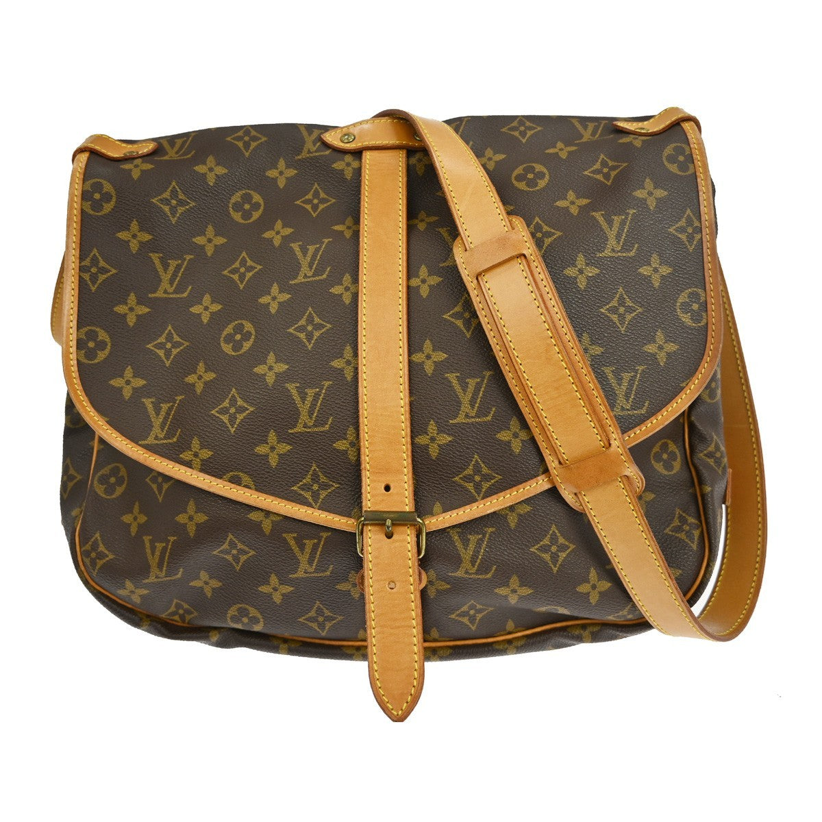 Louis Vuitton Saumur Handbag Monogram Canvas Brown Canvas Shoulder Bag Bag (Authentic Pre-Loved)
