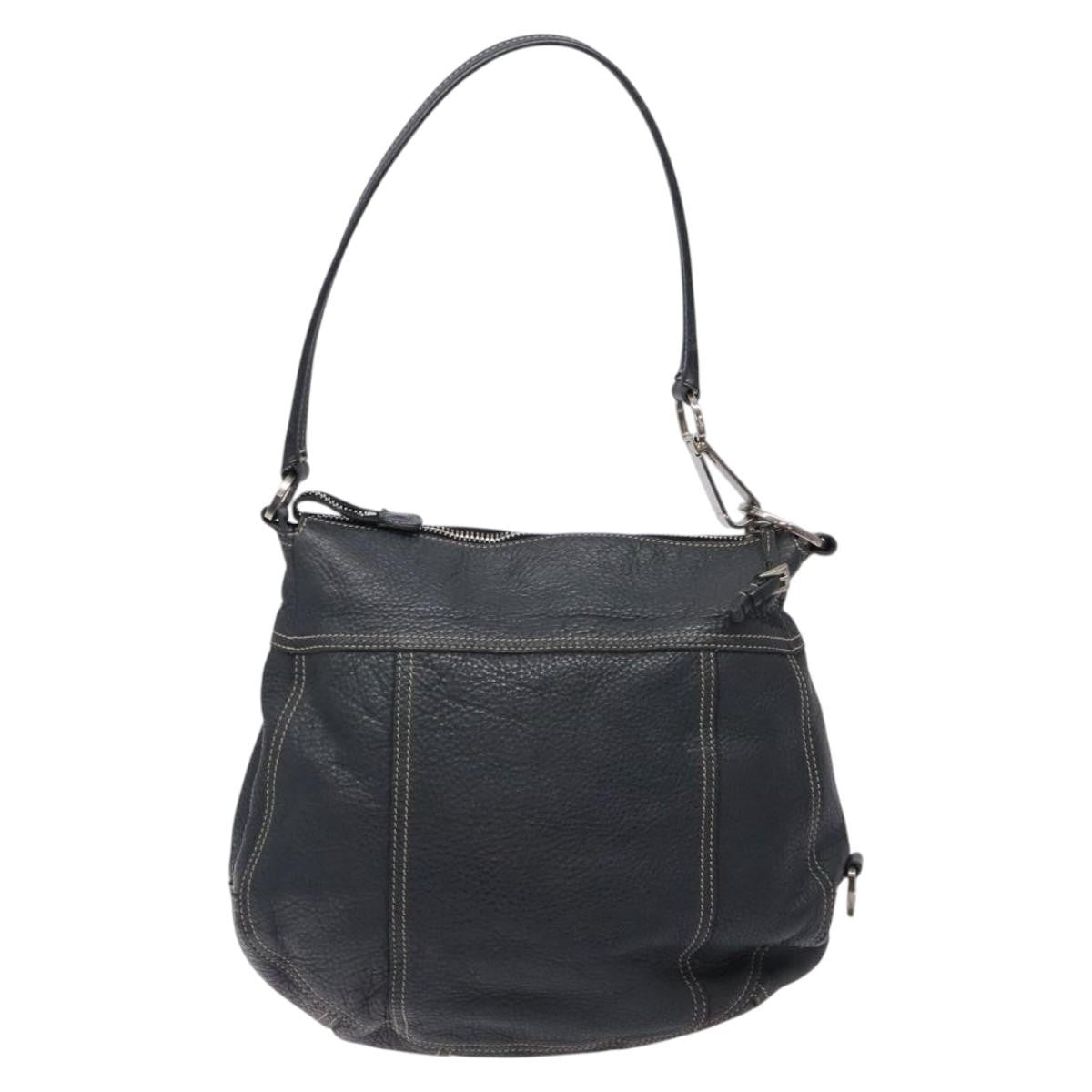 Prada Vintage Shoulder Bag Leather Navy Leather Shoulder Bag Bag (Authentic Pre-Loved)