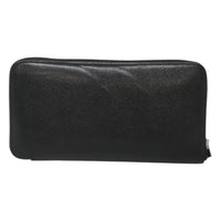 Hermes Azap Zip Around Wallet Silk'in Epsom Black Leather Wallets Accessory (Authentic Pre-Loved)