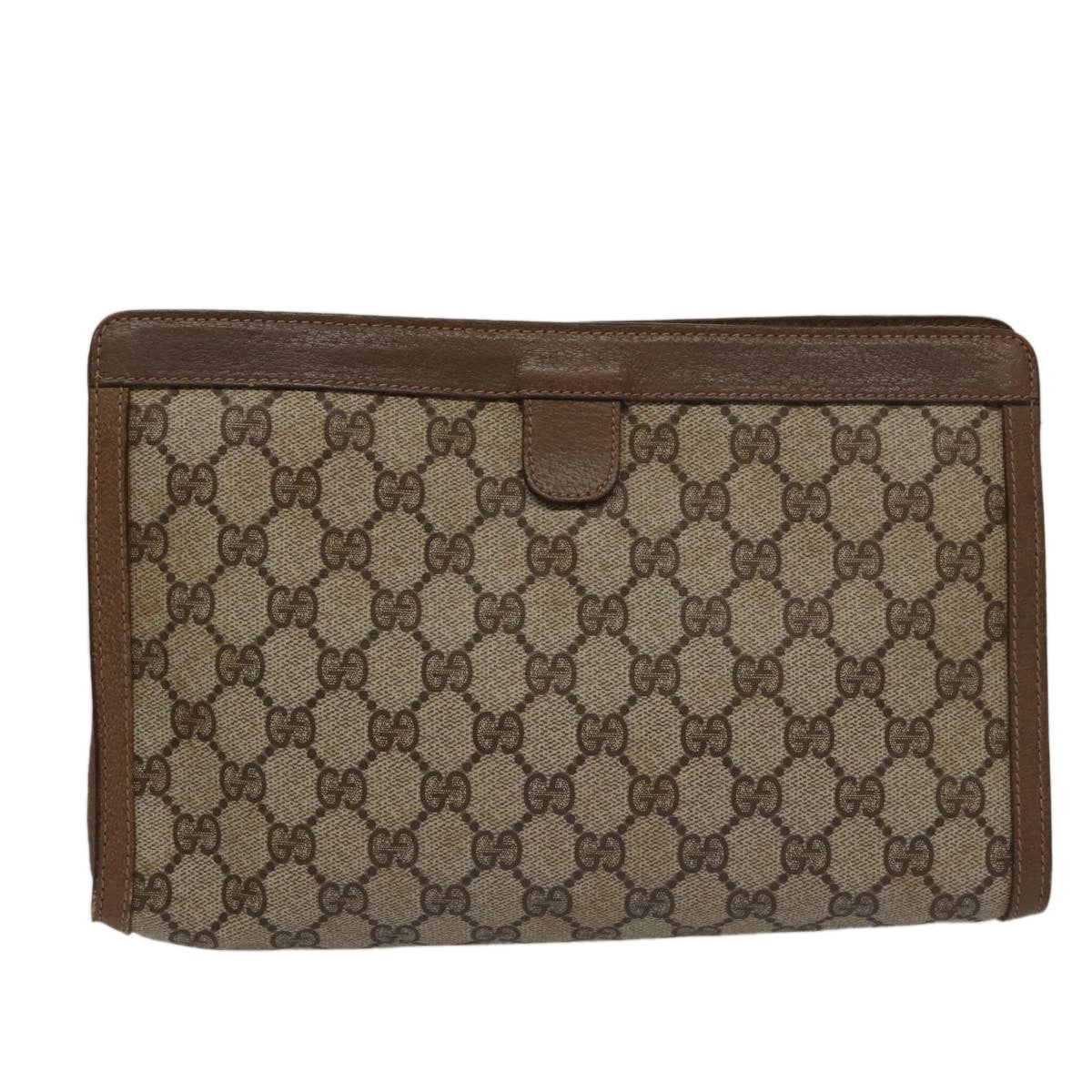 Gucci Sherry Line Pouch Canvas Beige Canvas Clutche & Pouche Bag (Pre-Loved)