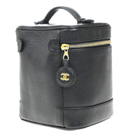 Chanel Vintage Timeless Cosmetic Case Caviar Black Leather Clutche & Pouche Bag (Authentic Pre-Loved)