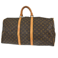 Louis Vuitton Keepall Bag Monogram Canvas Brown Canvas Travel Bag Bag (Pre-Loved)