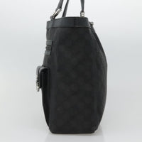 Gucci Abbey Pocket Tote Gg Canvas Black Canvas Tote Bag Bag (Pre-Loved)