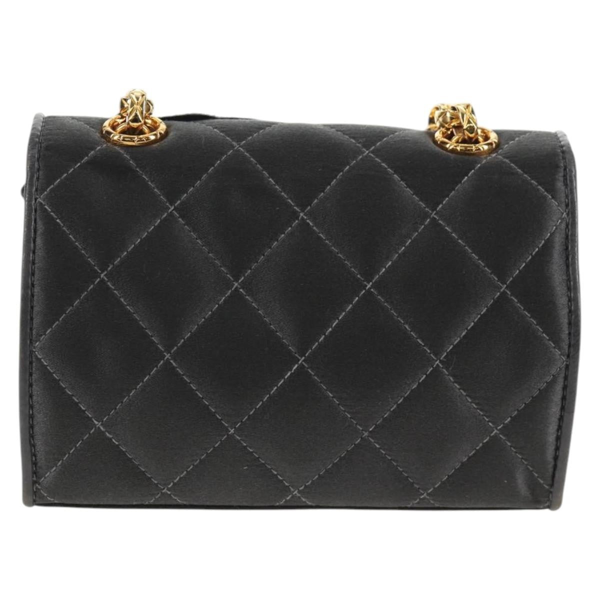 Chanel Vintage Camellia Flap Bag Satin Gray Satin Clutche & Pouche Bag (Pre-Loved)