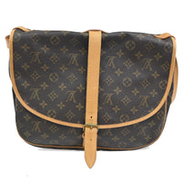 Louis Vuitton Saumur Handbag Monogram Canvas Brown Canvas Shoulder Bag Bag (Pre-Loved)