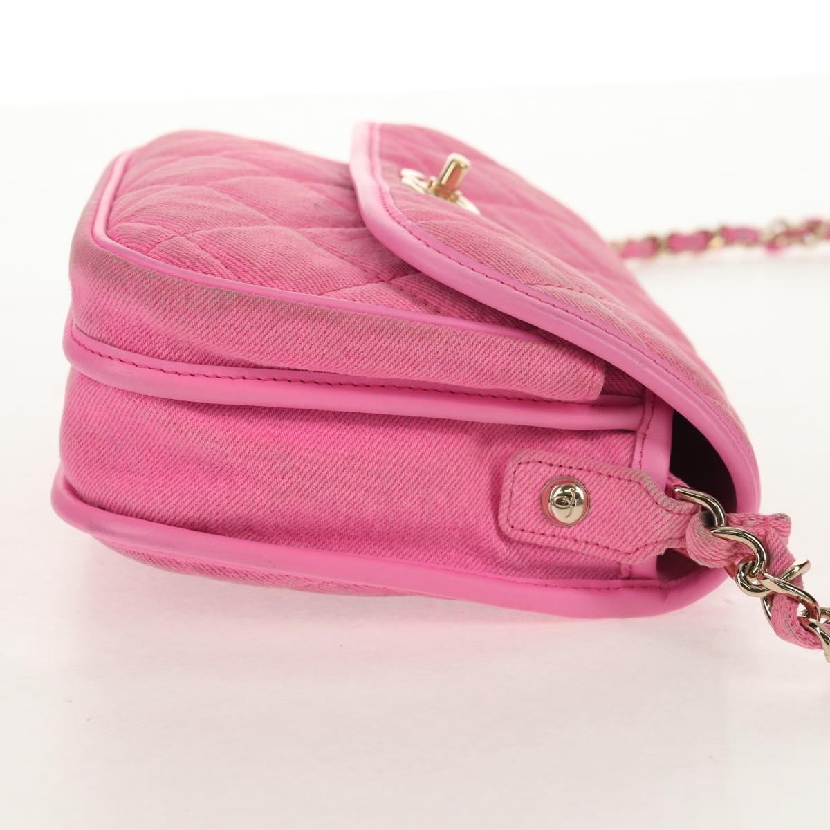 Chanel Flap Messenger Bag Quilted Denim Pink Canvas Shoulder Bag Bag (Authentic Pre-Loved)