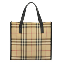 Burberry Nova Check Tote Canvas Check Pattern Beige Canvas Tote Bag Bag (Authentic Pre-Loved)