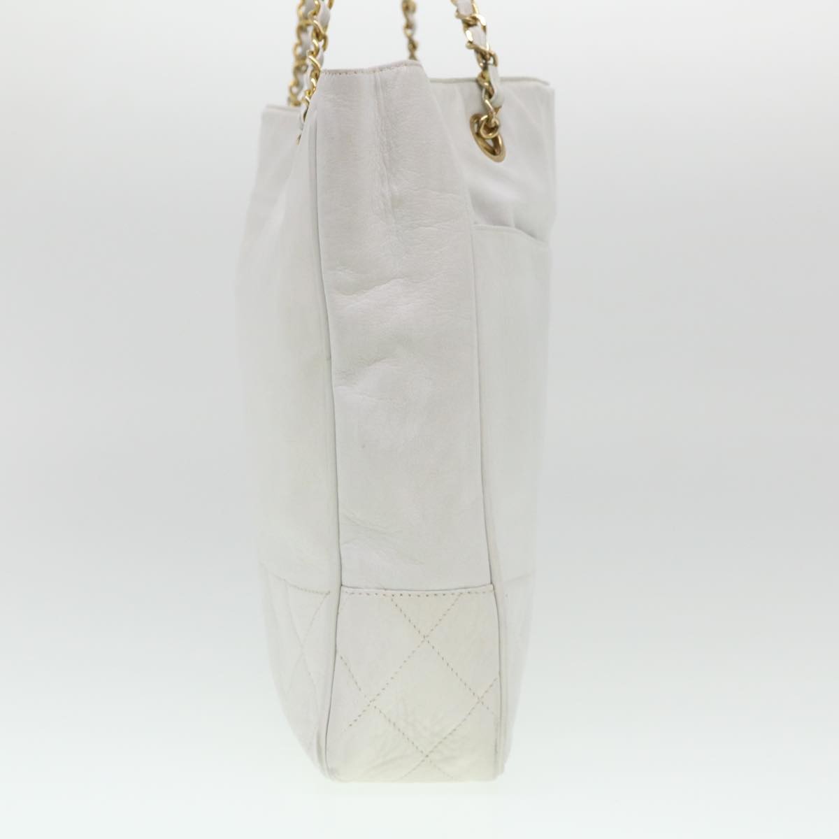 Chanel Chanel Vintage Shopping Tote Lambskin White Leather Shoulder Bag Bag (Authentic Pre-Loved)