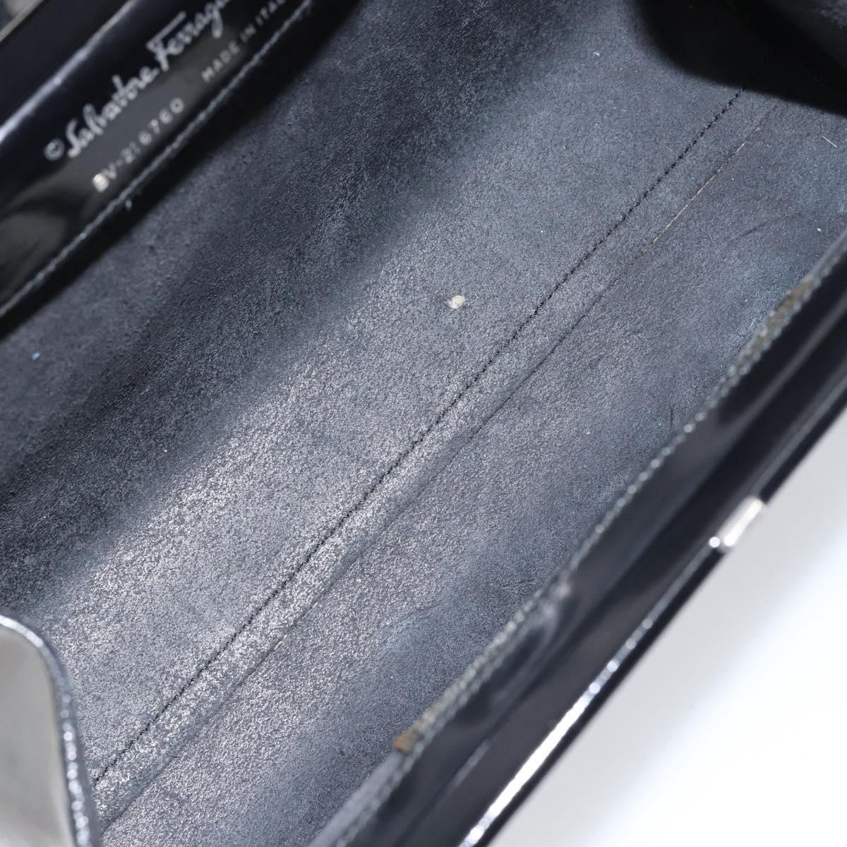 Salvatore Ferragamo Vintage Tote Bag Patent Leather Black Patent_Leather Tote Bag Bag (Pre-Loved)