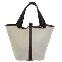Hermes Picotin Bag Toile And Leather Beige Canvas Bag (Pre-Loved)