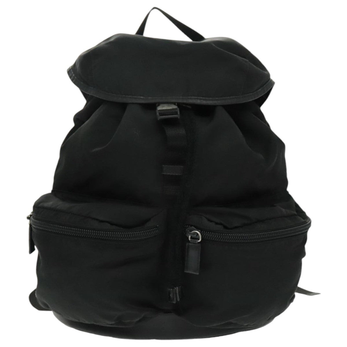 Prada Double Front Pocket Backpack Tessuto Black Nylon Backpack Bag (Authentic Pre-Loved)
