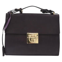 Salvatore Ferragamo Gancini Shoulder Bag Leather Purple Leather Shoulder Bag Bag (Authentic Pre-Loved)