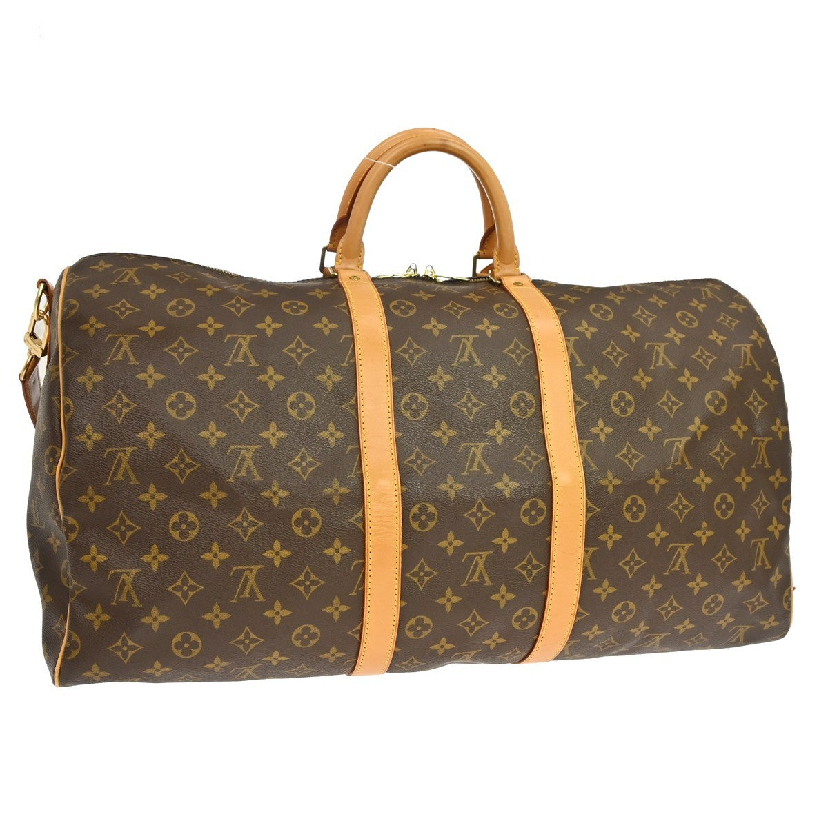 Louis Vuitton Keepall Bandouliere Bag Monogram Canvas Brown Canvas Travel Bag Bag (Pre-Loved)