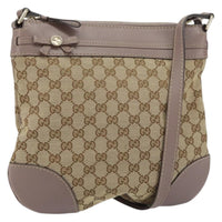 Gucci Mayfair Messenger Bag Gg Canvas And Leather Beige Canvas Shoulder Bag Bag (Pre-Loved)
