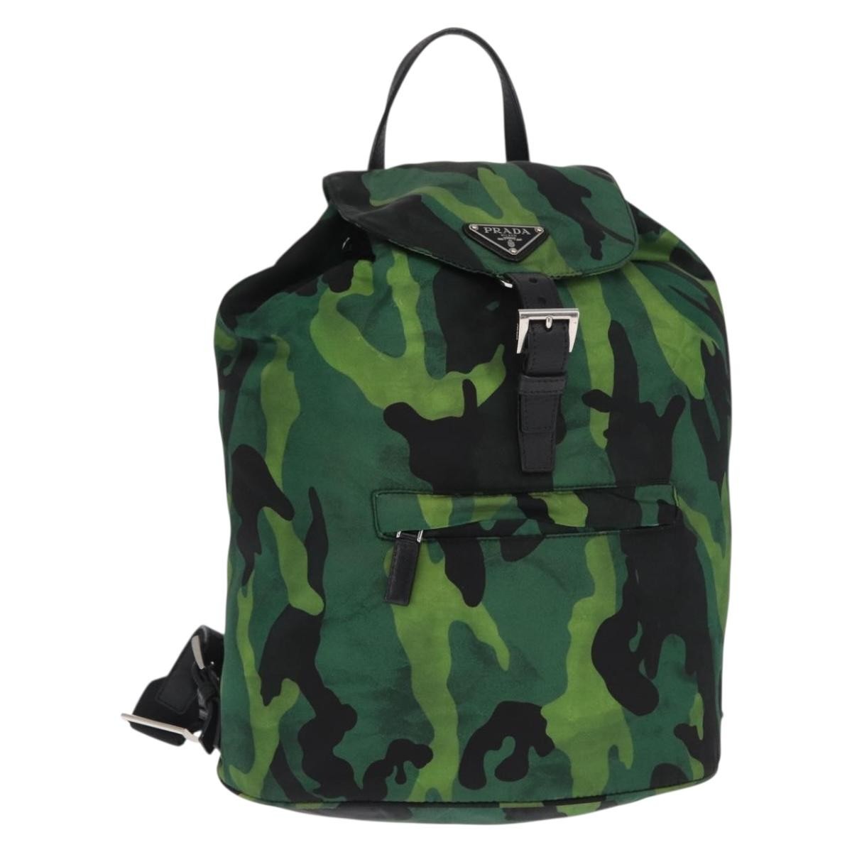 Prada Camouflage Backpack Tessuto Green Nylon Backpack Bag (Authentic Pre-Loved)